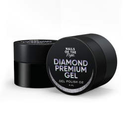 NAILSOFTHENIGHT Diamond Premium gel 02 - holographiczny srebrny z metalowymi płatkami lakier hybrydowy, 5 ml