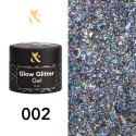 Gęsty lakier do zdobień F.O.X Glow glitter gel 002, 5 ml