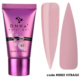 DNKa' Acryl Gel #0002 Vitrage - różowy witrażowy akrylożel w tubce, 30 ml