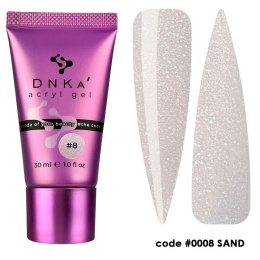 DNKa' Acryl Gel #0008 Sand - jasnobeżowy akrylożel z delikatną drobinką, 30 ml