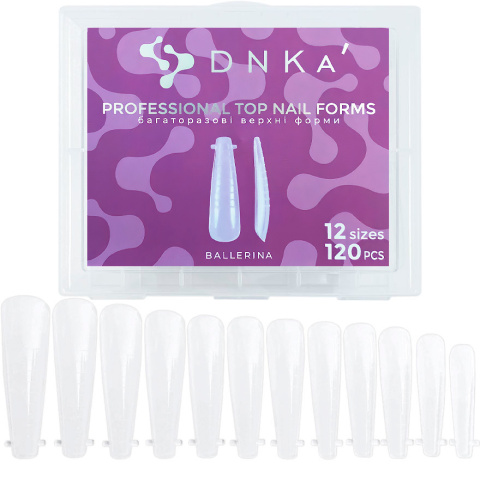 DNKa' REUSABLE UPPER NAIL FORMS, BALLERINA 120pcs