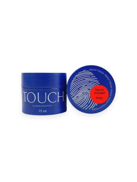 TOUCH Neon Liquid polygel Ruby - neonowo-czerwony płynny akrylożel, 15 ml