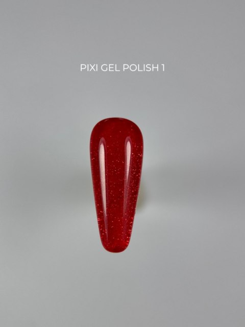 TOUCH Pixi gel polish 01 - jasnoczerwony brokatowy lakier hybrydowy, 9 ml