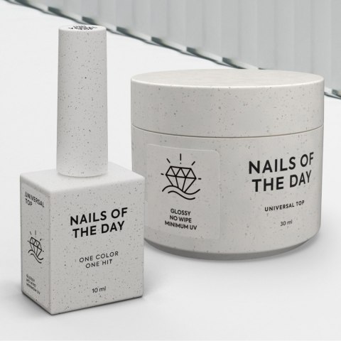 NAILSOFTHEDAY Universal Top - błyszczący top bez warstwy dyspersyjnej, z minimalną zawartością filtrów UV, 10 ml