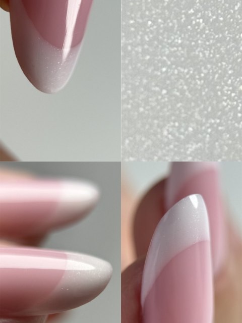DA'23 'COTTON PEARL GEL POLISH - perłowo-biały lakier hybrydowy z drobinkami, 14 ML