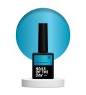 NAILSOFTHEDAY Color top Vitrage 12 - witrażowy nasycony błękitny top hybrydowy bez lepkiej warstwy, 10 ml