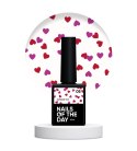 NAILSOFTHEDAY Kupidon top 05 — top z czerwonymi i różowymi serduszkami bez lepkiej warstwy, 10 ml