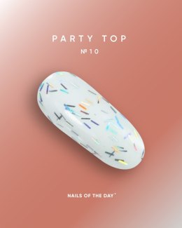 NAILSOFTHEDAY Party top 10 - przezroczysty top z holograficznymi elementami, bez lepkiej warstwy, 10 ml