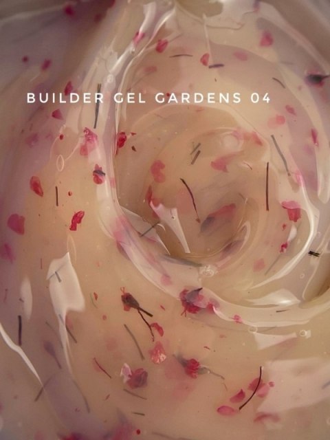 TOUCH Builder gel Gardens 04 - beżowy żel budujący z suszonymi kwiatami, 15 ml