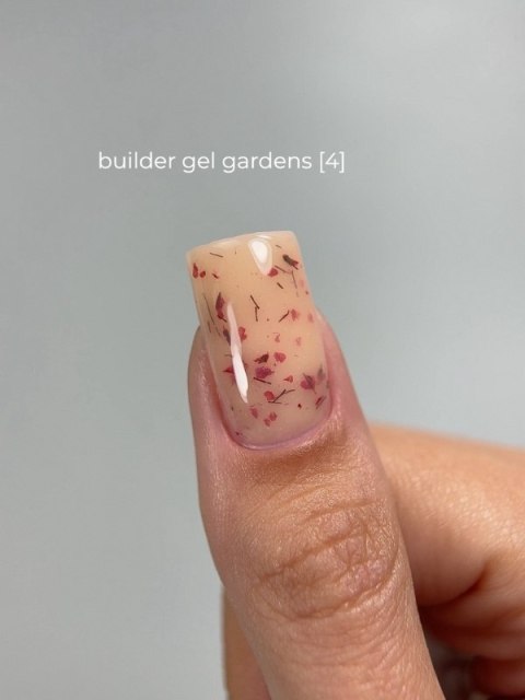 TOUCH Builder gel Gardens 04 - beżowy żel budujący z suszonymi kwiatami, 15 ml