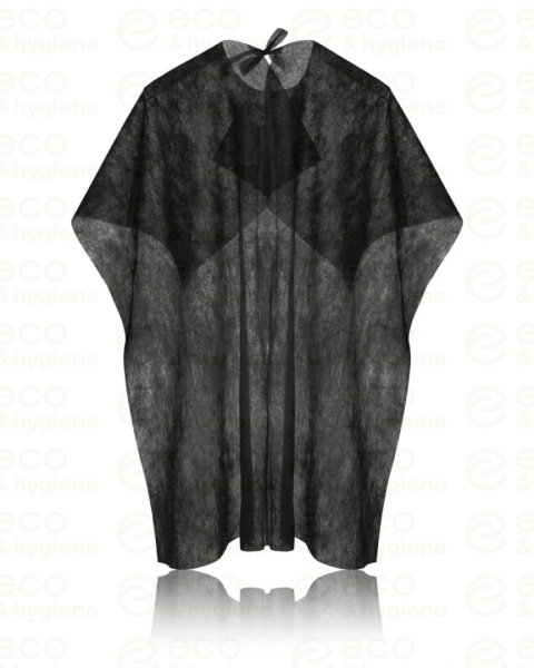 Jednorazowe peleryny fryzjerskie włókninowe, czarne – 25 szt