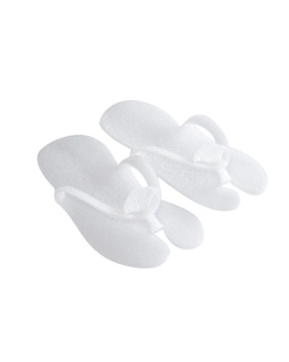 Klapki do pedicure z pianki białe, 10 par