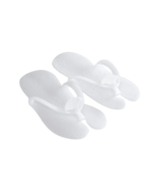 Klapki do pedicure z pianki białe, 10 par