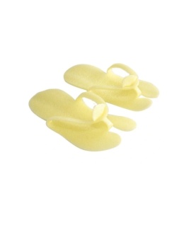 Klapki do pedicure z pianki żółte, 10 par