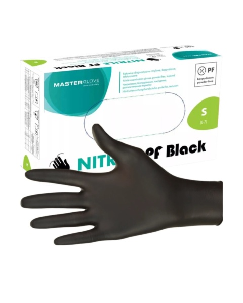 MASTERGLOVE rękawiczki nitrylowe - czarne S