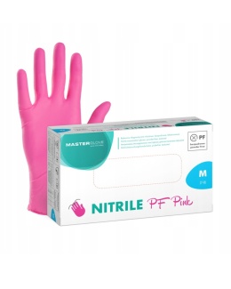 MASTERGLOVE rękawiczki nitrylowe - różowe M