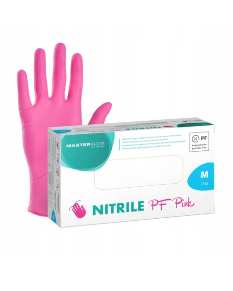 MASTERGLOVE rękawiczki nitrylowe - różowe M