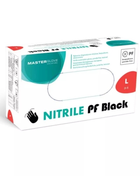 MASTERGLOVE rękawiczki nitrylowe - czarne L