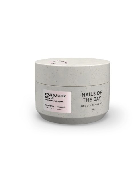 NAILSOFTHEDAY Cold Builder gel 01 - niskotemperaturowy żel budujący o jasnym różowo-beżowym odcieniu, 15 ml