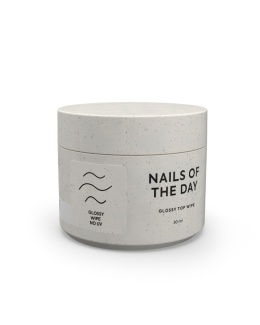 NAILSOFTHEDAY Glossy top wipe - błyszczący top z lepką warstwą i bez filtru UV, 30 ml