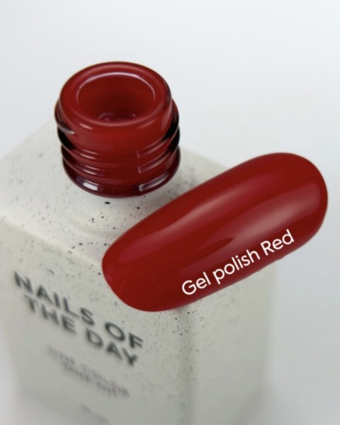 NAILSOFTHEDAY Red Gel Polish - idealny czerwony lakier hybrydowy, 10 ml