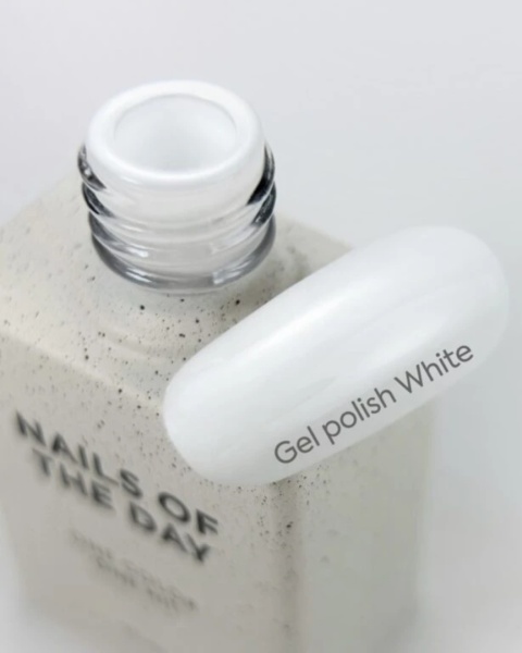 NAILSOFTHEDAY White Gel Polish - idealny biały lakier hybrydowy, 10 ml