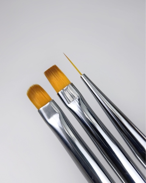 NAILSOFTHENIGHT Nail Art Brush - zestaw (3 pędzelki + etui)