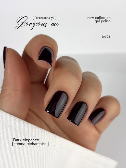 DA'23 GEL POLISH 'DARK ELEGANCE, 8 ml - lakier hybrydowy (bardzo ciemny jagodowy)
