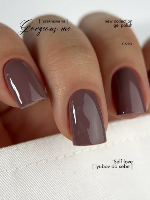 DA'23 GEL POLISH 'SELF LOVE, 8 ml - lakier hybrydowy (kakaowy, przykurzony z nutą fioletu)
