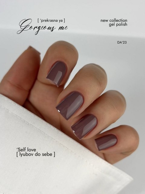 DA'23 GEL POLISH 'SELF LOVE, 8 ml - lakier hybrydowy (kakaowy, przykurzony z nutą fioletu)