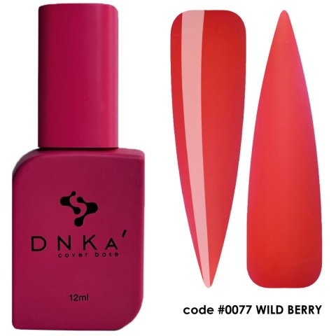 DNKa' Cover Base #0077 Wild Berry - czerwona baza hybrydowa, 12 ml