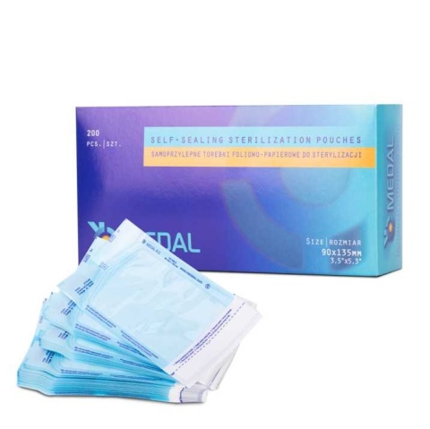 MEDAL torebki do sterylizacji w autoklawie 90x135 mm, 200 szt