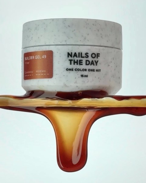 NAILSOFTHEDAY Builder gel 49 Vitrage - brązowy witrażowy żel budujący, 15 ml