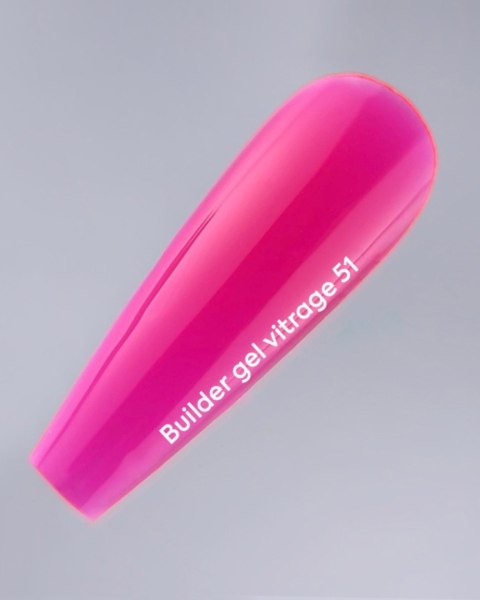 NAILSOFTHEDAY Builder gel 51 Vitrage - jaskrawo różowy witrażowy żel budujący, 15 ml