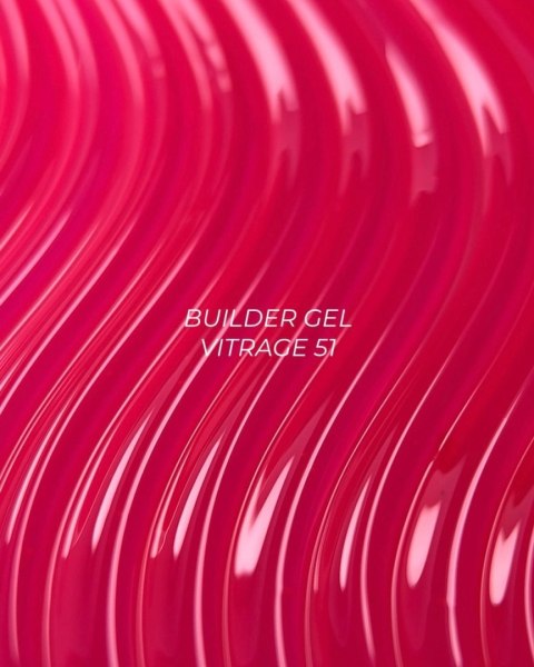 NAILSOFTHEDAY Builder gel 51 Vitrage - jaskrawo różowy witrażowy żel budujący, 15 ml