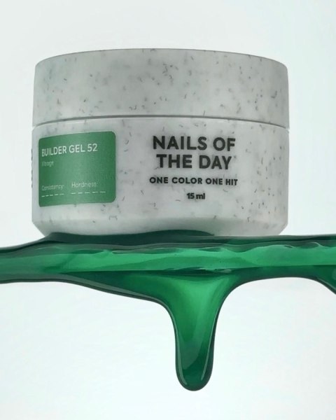 NAILSOFTHEDAY Builder gel 52 Vitrage - zielony witrażowy żel budujący, 15 ml