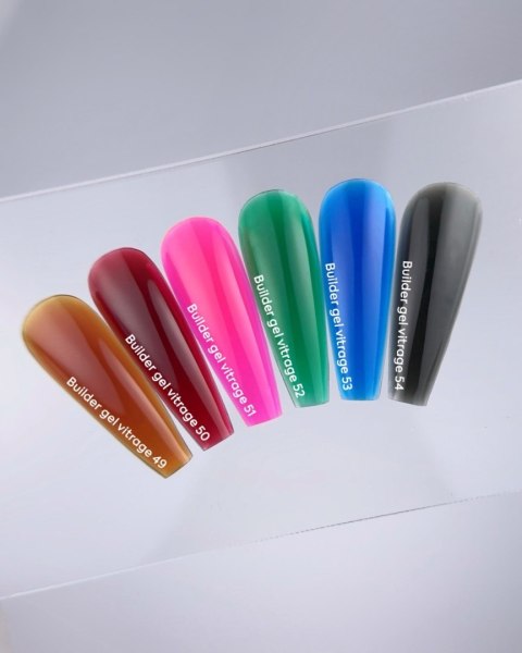 NAILSOFTHEDAY Builder gel 52 Vitrage - zielony witrażowy żel budujący, 15 ml