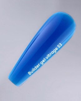 NAILSOFTHEDAY Builder gel 53 Vitrage - niebieski witrażowy żel budujący, 15 ml