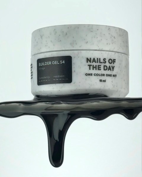 NAILSOFTHEDAY Builder gel 54 Vitrage - czarny witrażowy żel budujący, 15 ml