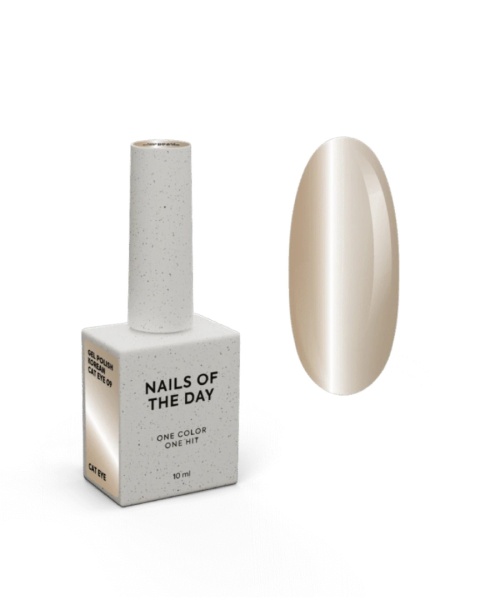 NAILSOFTHEDAY Korean cat eye 09 – nudowo-beżowy lakier hybrydowy z efektem "kocie oko", 10 ml