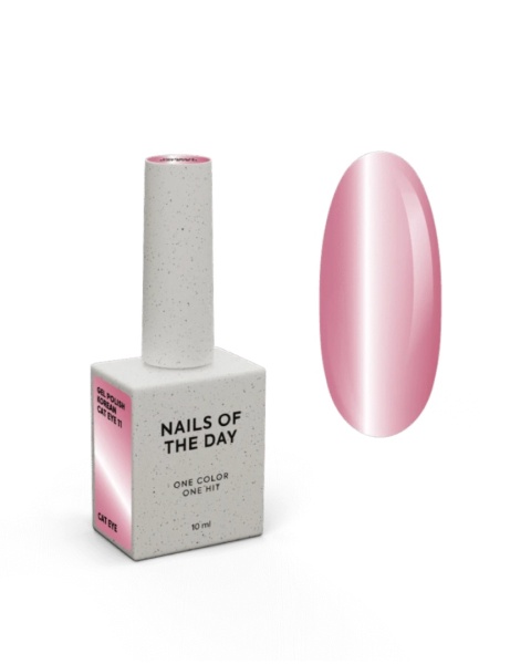 NAILSOFTHEDAY Korean cat eye 11 – różowy lakier hybrydowy z efektem "kocie oko", 10 ml