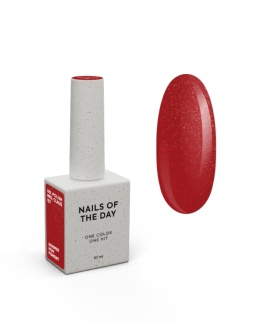NAILSOFTHEDAY Mrs. Claus Gel Polish- czerwony lakier hybrydowy z brokatem, 10 ml