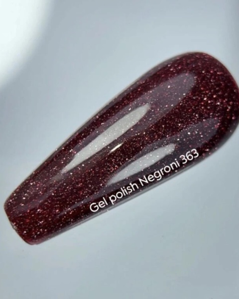 NAILSOFTHEDAY Negroni Gel Polish - czerwony lakier hybrydowy z odblaskową drobinką, 10 ml
