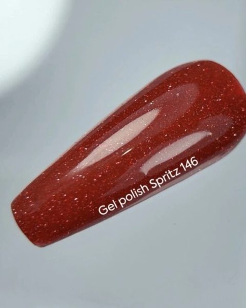 NAILSOFTHEDAY Spritz Gel Polish - czerwony lakier hybrydowy z odblaskową drobinką, 10 ml