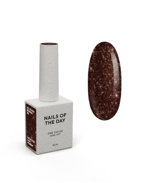 NAILSOFTHEDAY Negroni Gel Polish - czerwony lakier hybrydowy z odblaskową drobinką, 10 ml