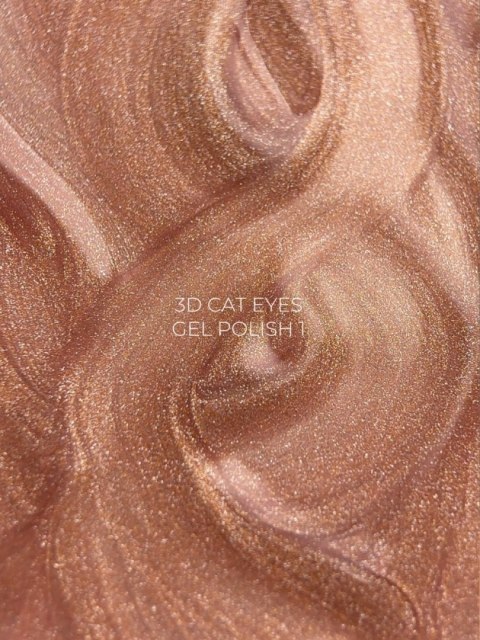 TOUCH 3D Cat Eyes Gel Polish 01 - beżowo-złoty lakier hybrydowy z efektem „kociego oka", 9 ml