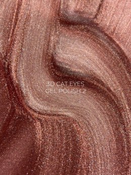 TOUCH 3D Cat Eyes Gel Polish 02 - brązowo-złoty lakier hybrydowy z efektem „kociego oka