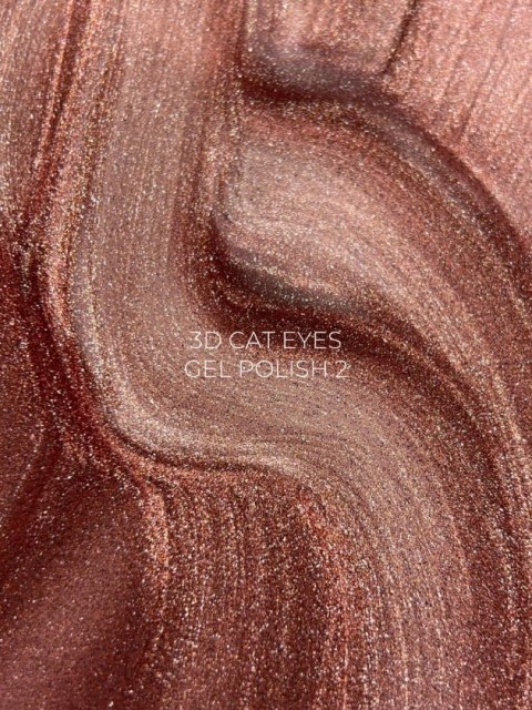 TOUCH 3D Cat Eyes Gel Polish 02 - brązowo-złoty lakier hybrydowy z efektem „kociego oka", 9 ml