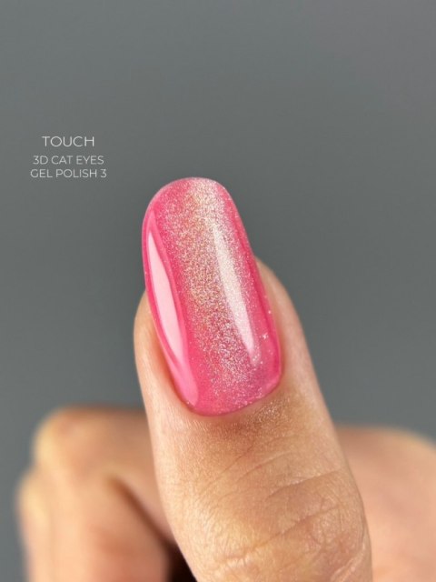 TOUCH 3D Cat Eyes Gel Polish 03 - różowy lakier hybrydowy z efektem „kociego oka", 9 ml