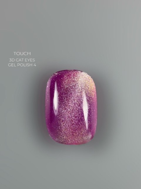 TOUCH 3D Cat Eyes Gel Polish 04 - różowo-fioletowy lakier hybrydowy z efektem „kociego oka", 9 ml